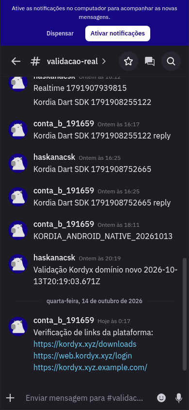 A mesma comunidade de testes na versão web para celular
